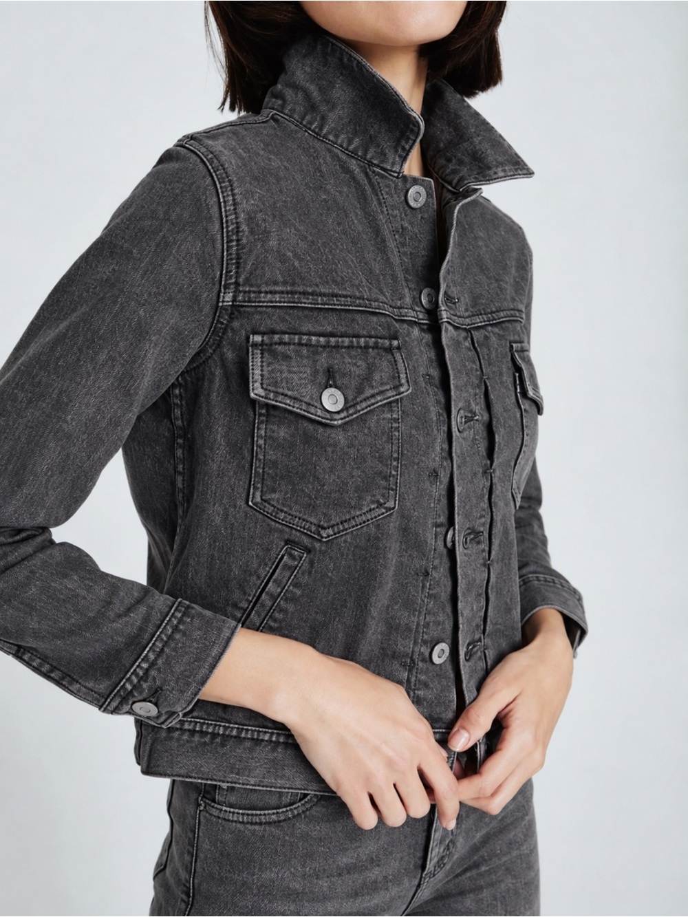 AG Adriano Goldschmied Denim Tracker Jacket Dark Grey